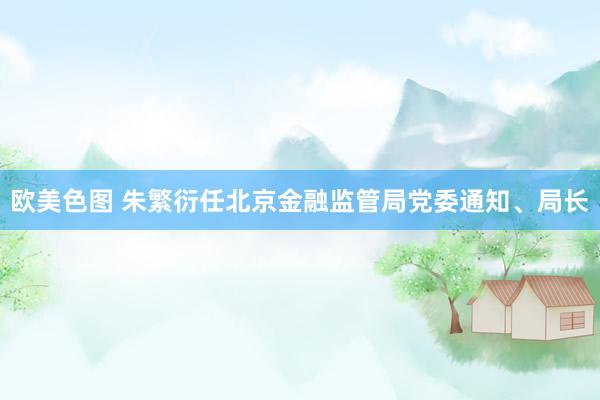 欧美色图 朱繁衍任北京金融监管局党委通知、局长
