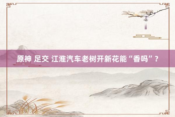 原神 足交 江淮汽车老树开新花能“香吗”？