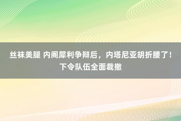 丝袜美腿 内阁犀利争辩后，内塔尼亚胡折腰了！下令队伍全面裁撤