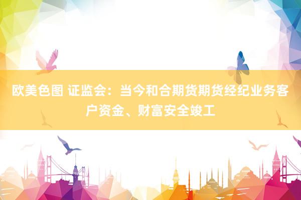 欧美色图 证监会：当今和合期货期货经纪业务客户资金、财富安全竣工