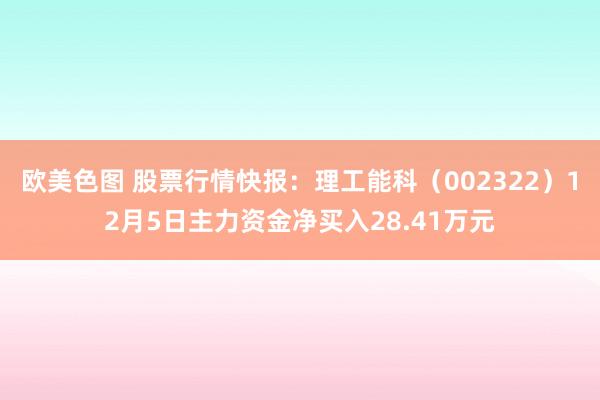 欧美色图 股票行情快报：理工能科（002322）12月5日主力资金净买入28.41万元