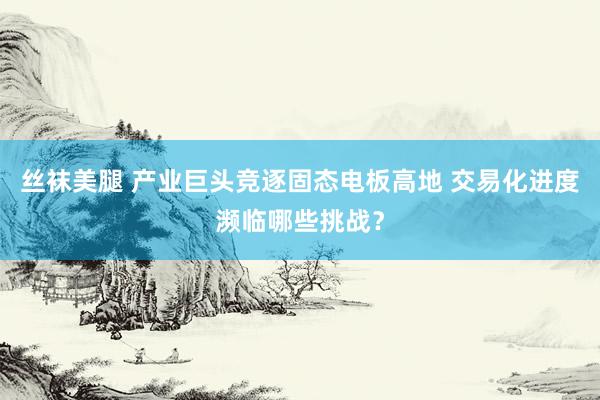 丝袜美腿 产业巨头竞逐固态电板高地 交易化进度濒临哪些挑战？