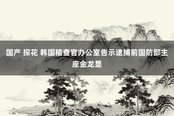 国产 探花 韩国稽查官办公室告示逮捕前国防部主座金龙显