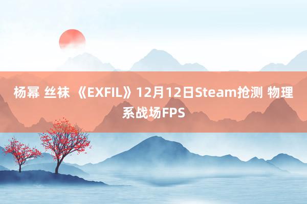 杨幂 丝袜 《EXFIL》12月12日Steam抢测 物理系战场FPS