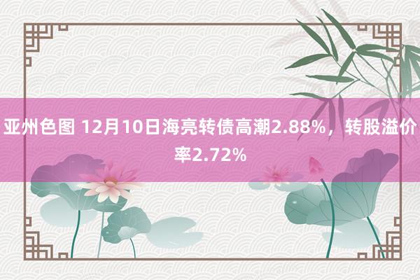 亚州色图 12月10日海亮转债高潮2.88%，转股溢价率2.72%