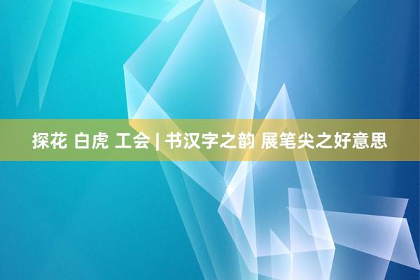 探花 白虎 工会 | 书汉字之韵 展笔尖之好意思