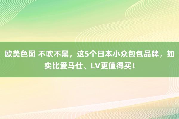 欧美色图 不吹不黑，这5个日本小众包包品牌，如实比爱马仕、LV更值得买！