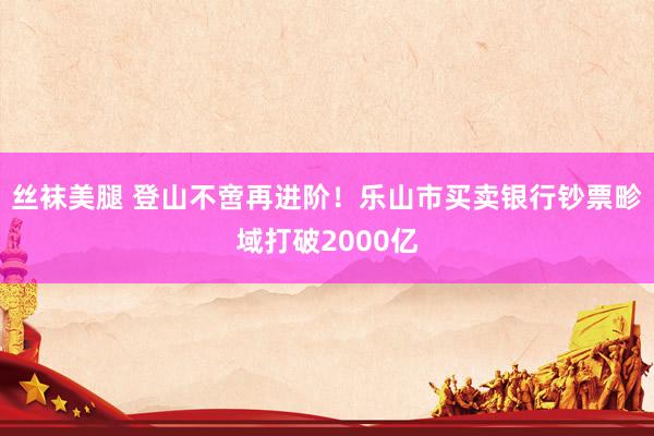 丝袜美腿 登山不啻再进阶！乐山市买卖银行钞票畛域打破2000亿