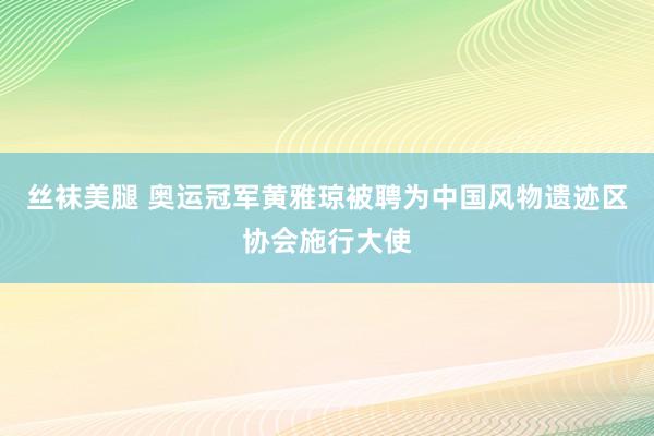 丝袜美腿 奥运冠军黄雅琼被聘为中国风物遗迹区协会施行大使