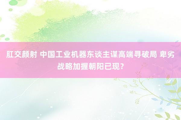 肛交颜射 中国工业机器东谈主谋高端寻破局 卑劣战略加握朝阳已现？