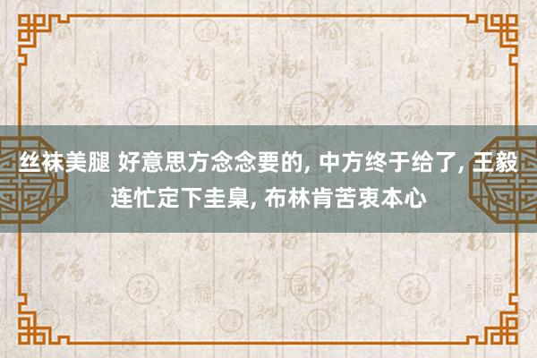 丝袜美腿 好意思方念念要的， 中方终于给了， 王毅连忙定下圭臬， 布林肯苦衷本心