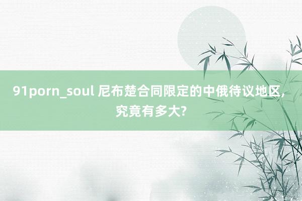 91porn_soul 尼布楚合同限定的中俄待议地区， 究竟有多大?