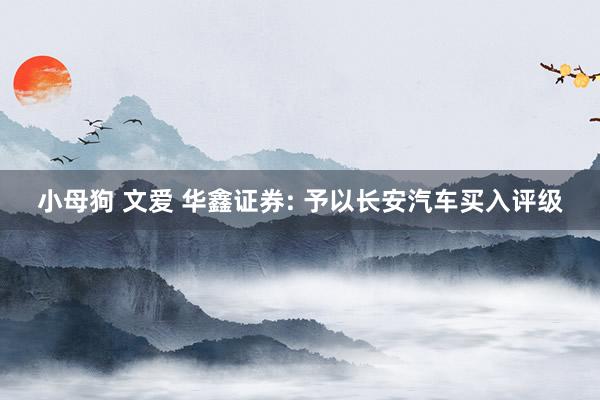 小母狗 文爱 华鑫证券: 予以长安汽车买入评级