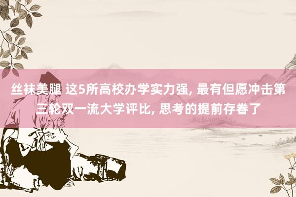 丝袜美腿 这5所高校办学实力强， 最有但愿冲击第三轮双一流大学评比， 思考的提前存眷了