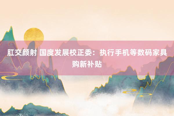 肛交颜射 国度发展校正委：执行手机等数码家具购新补贴