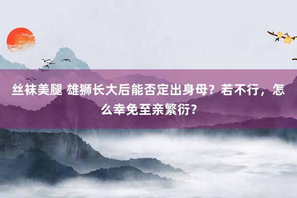 丝袜美腿 雄狮长大后能否定出身母？若不行，怎么幸免至亲繁衍？