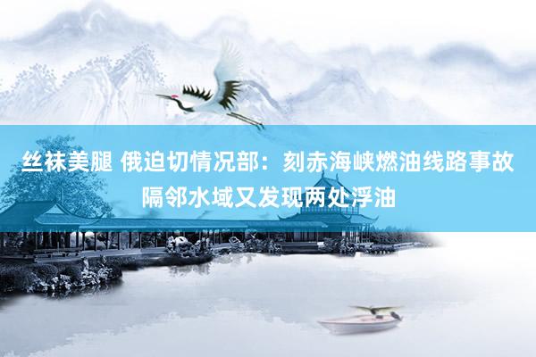丝袜美腿 俄迫切情况部：刻赤海峡燃油线路事故隔邻水域又发现两处浮油