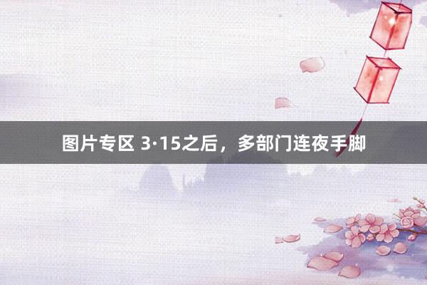 图片专区 3·15之后，多部门连夜手脚