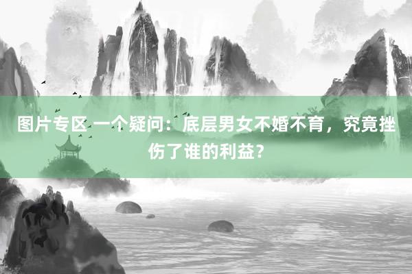 图片专区 一个疑问：底层男女不婚不育，究竟挫伤了谁的利益？