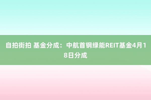 自拍街拍 基金分成：中航首钢绿能REIT基金4月18日分成