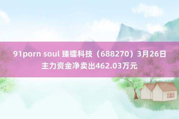 91porn soul 臻镭科技（688270）3月26日主力资金净卖出462.03万元