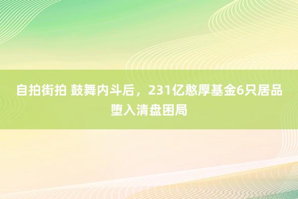 自拍街拍 鼓舞内斗后，231亿憨厚基金6只居品堕入清盘困局
