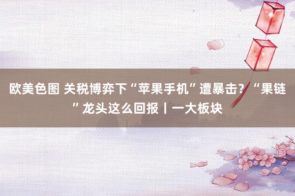 欧美色图 关税博弈下“苹果手机”遭暴击?“果链”龙头这么回报丨一大板块
